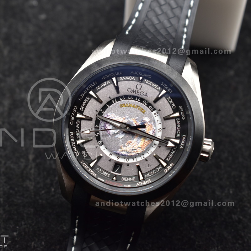 Aqua Terra GMT Worldtimer 43mm Titanium VSF 1:1 Best Edition on SS Bracelet A8938 Super Clone